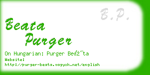 beata purger business card